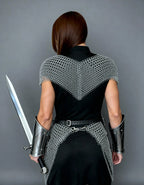 Silver Chainmail Cape Armor – Warrior Queen Edition OathboundSteel
