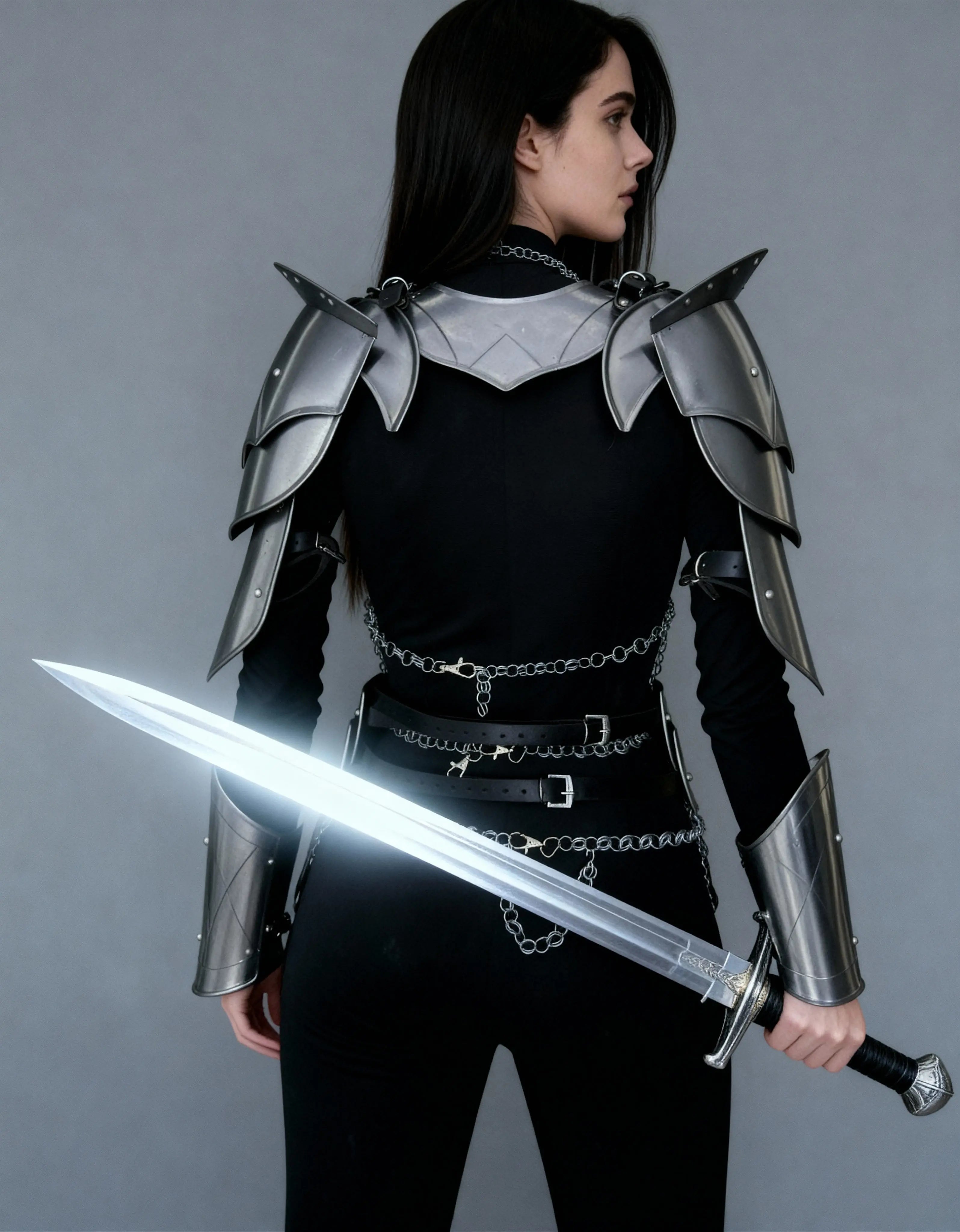 Women’s Steel Knight Armor – Full Battle Cosplay Suit OathboundSteel