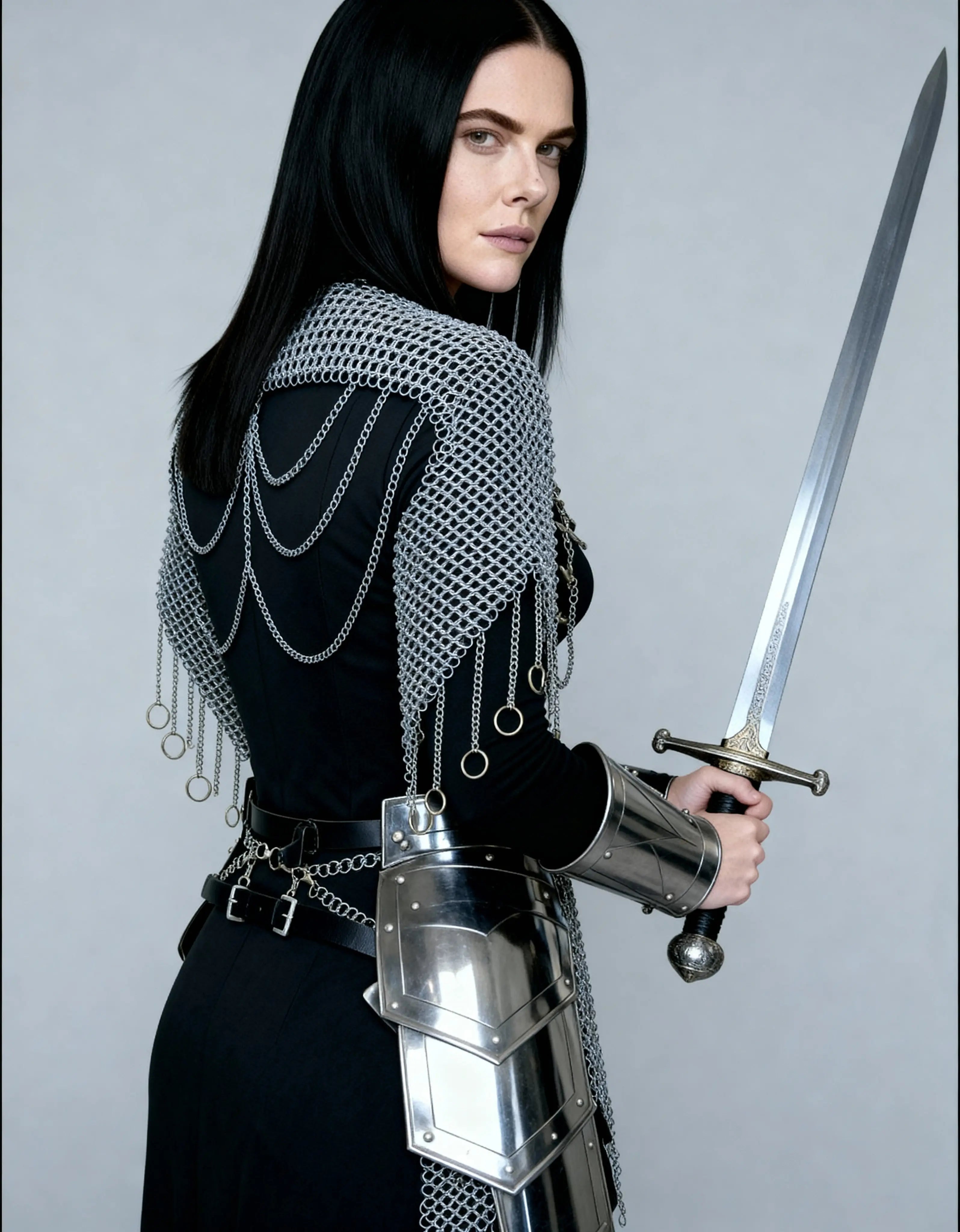 Chainmail & Corset Battle Armor – Women’s Cosplay Ensemble OathboundSteel