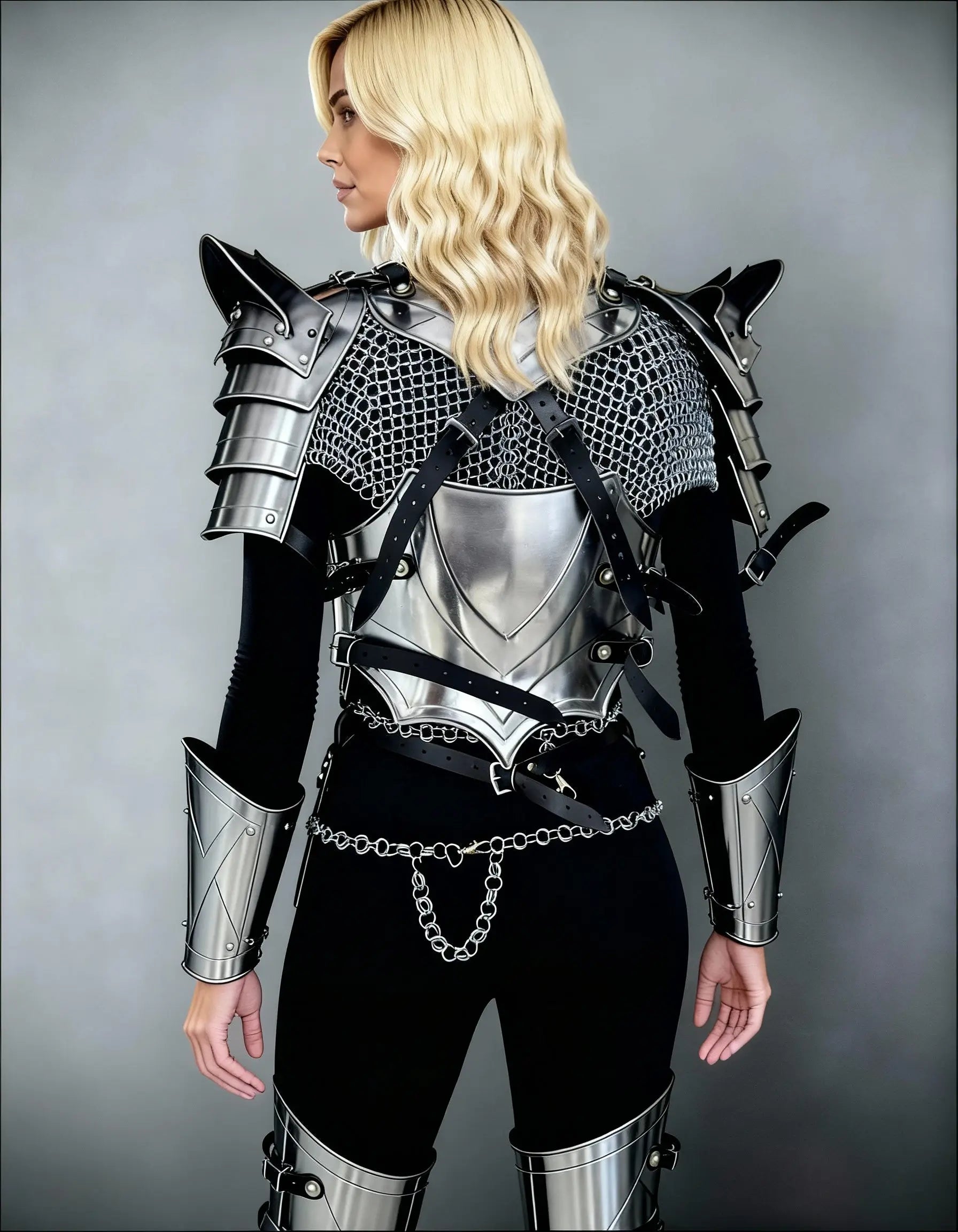 Platinum Knight Armor – Polished Steel Cosplay Suit OathboundSteel