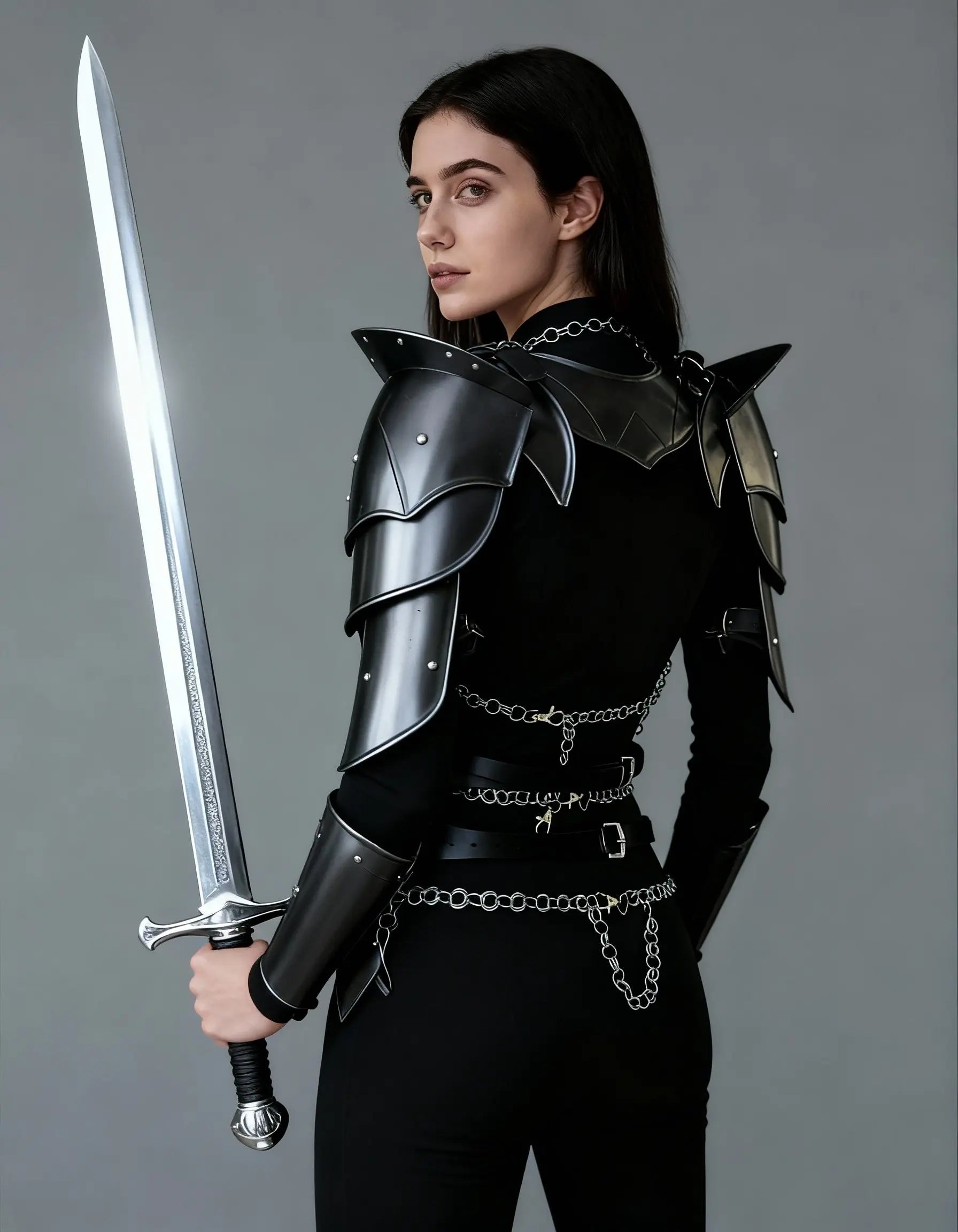 Women’s Steel Knight Armor – Full Battle Cosplay Suit OathboundSteel