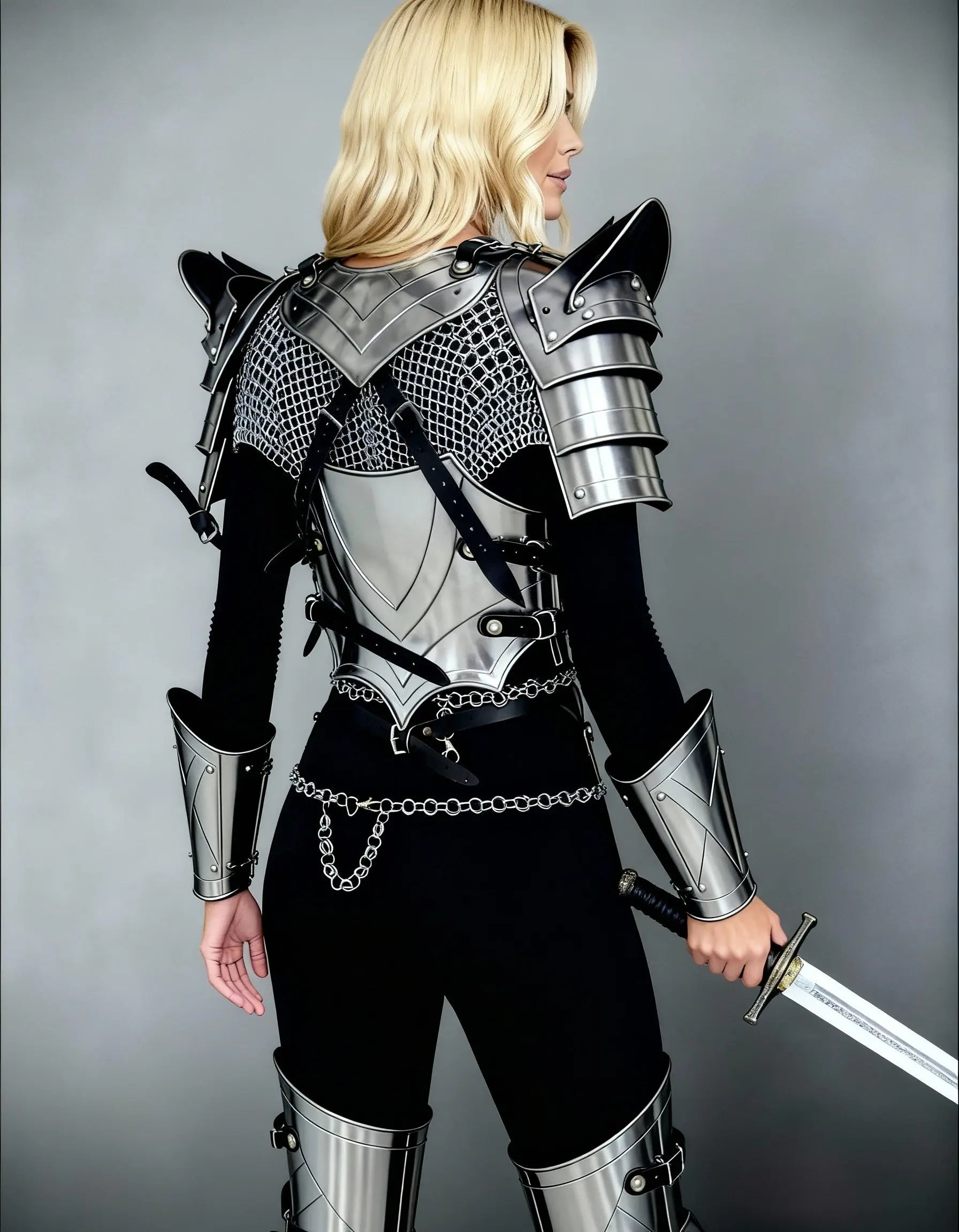 Platinum Knight Armor – Polished Steel Cosplay Suit OathboundSteel
