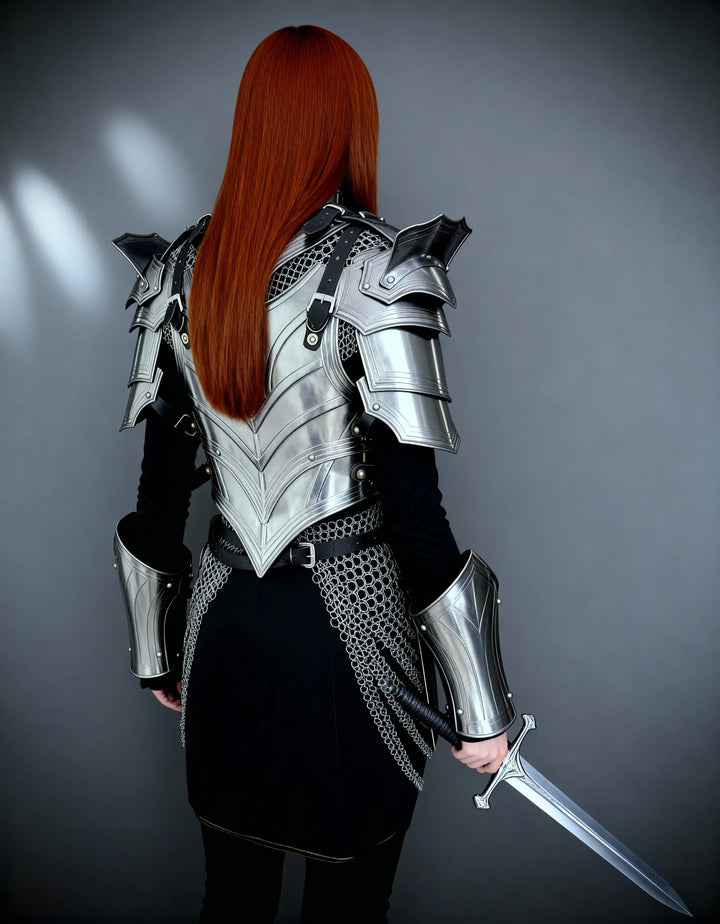 Gothic Red Knight Armor – Women’s Medieval Battle Suit OathboundSteel