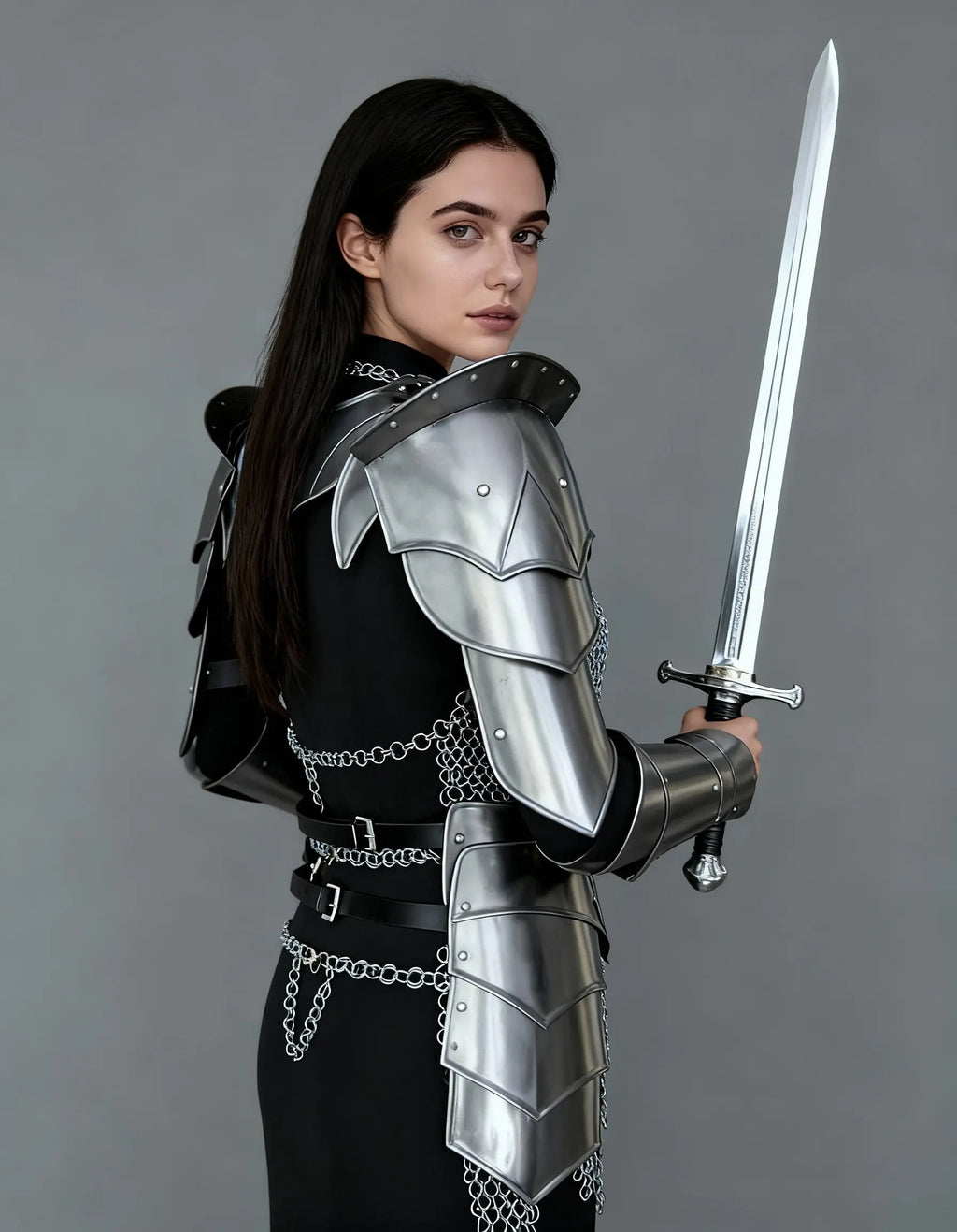 Women’s Steel Knight Armor – Full Battle Cosplay Suit OathboundSteel
