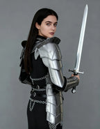 Women’s Steel Knight Armor – Full Battle Cosplay Suit OathboundSteel