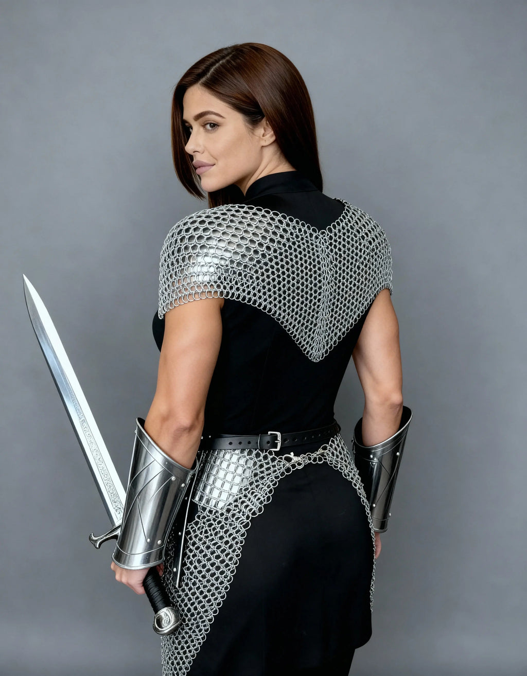 Silver Chainmail Cape Armor – Warrior Queen Edition OathboundSteel