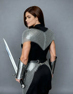 Silver Chainmail Cape Armor – Warrior Queen Edition OathboundSteel