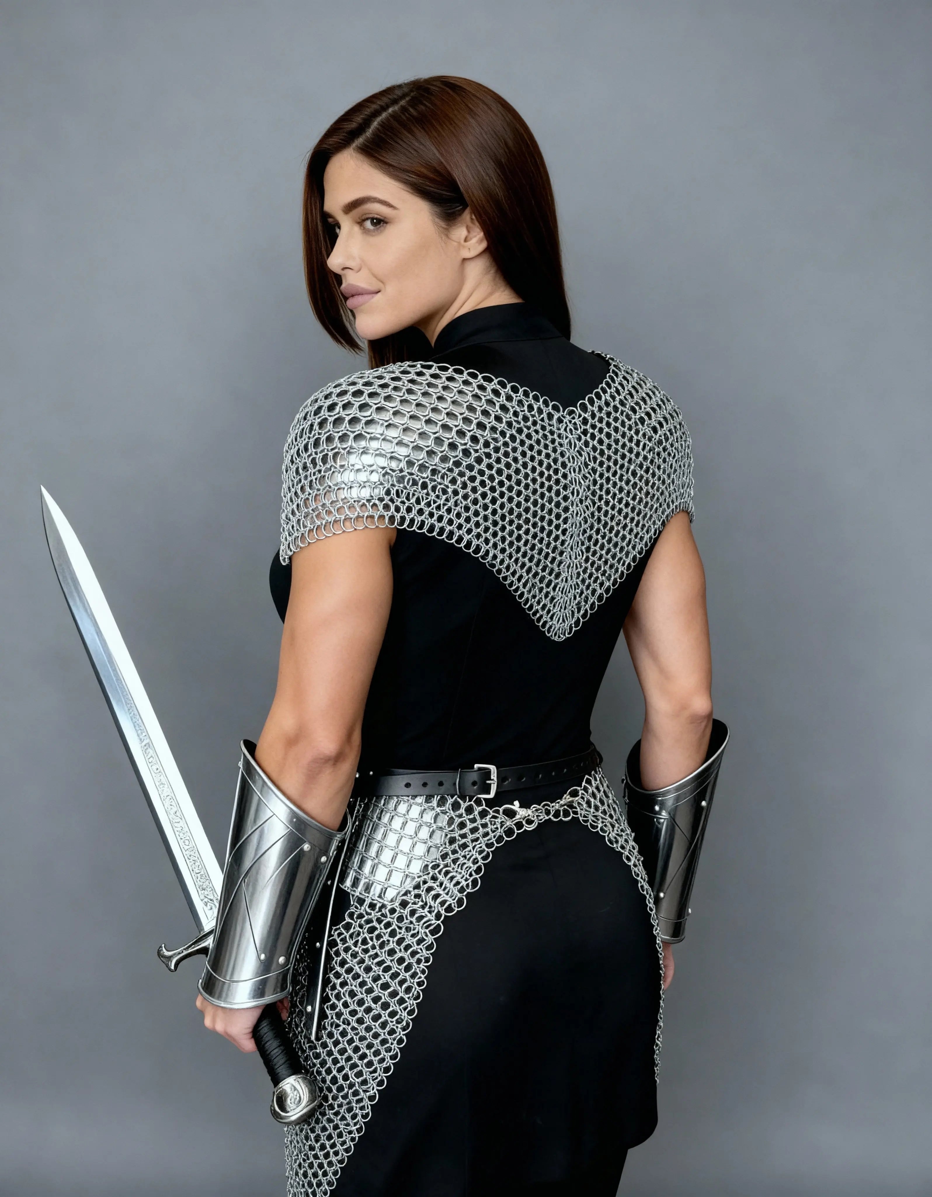 Silver Chainmail Cape Armor – Warrior Queen Edition OathboundSteel