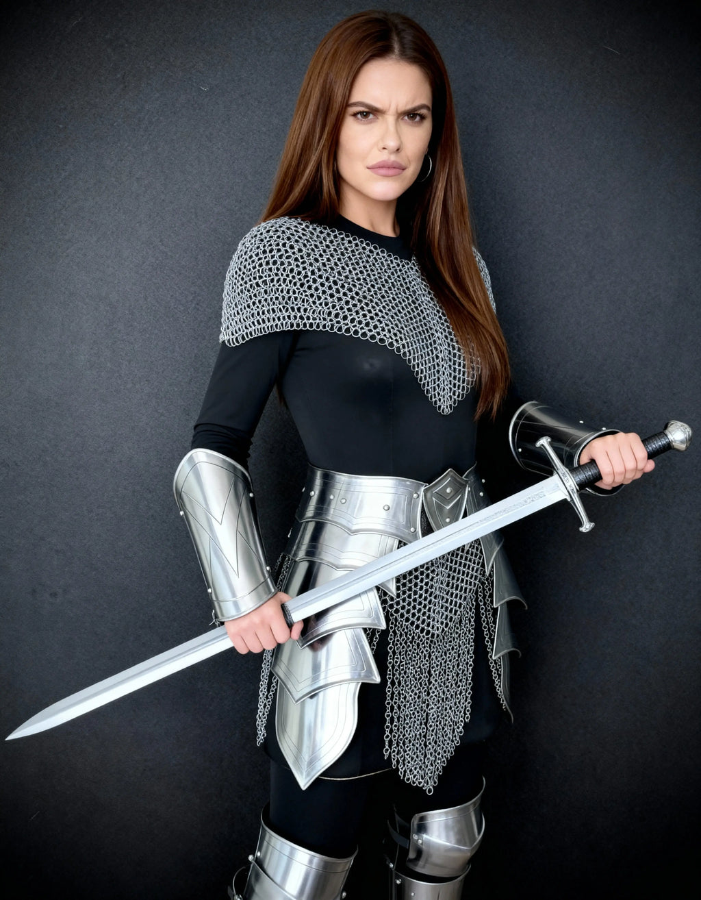 Silver Chainmail Cape Armor – Warrior Queen Edition OathboundSteel