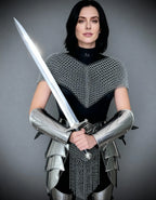 Silver Chainmail Cape Armor – Warrior Queen Edition OathboundSteel