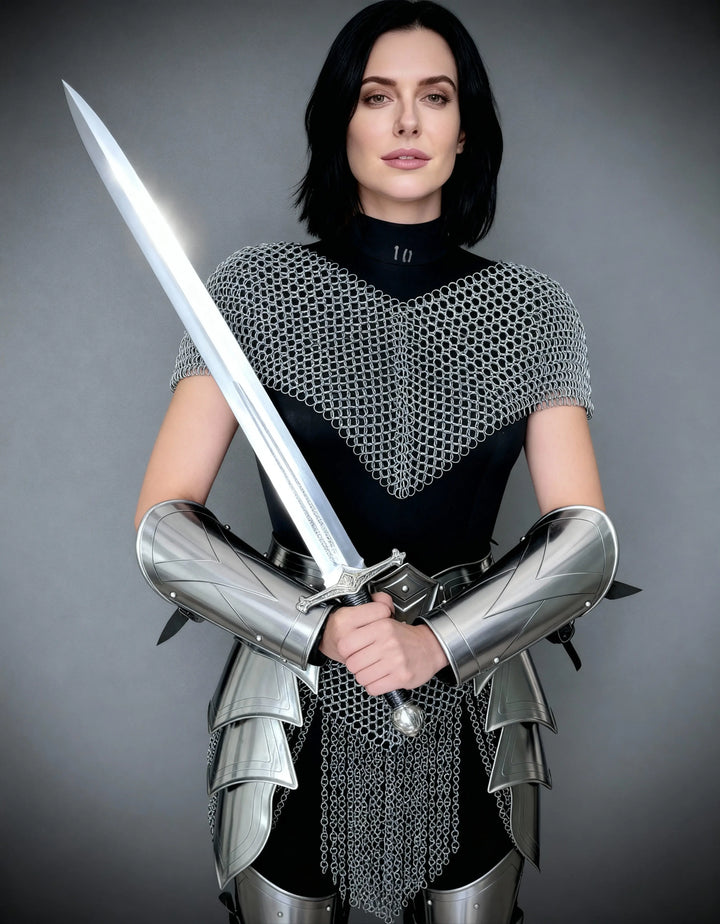 Silver Chainmail Cape Armor – Warrior Queen Edition OathboundSteel