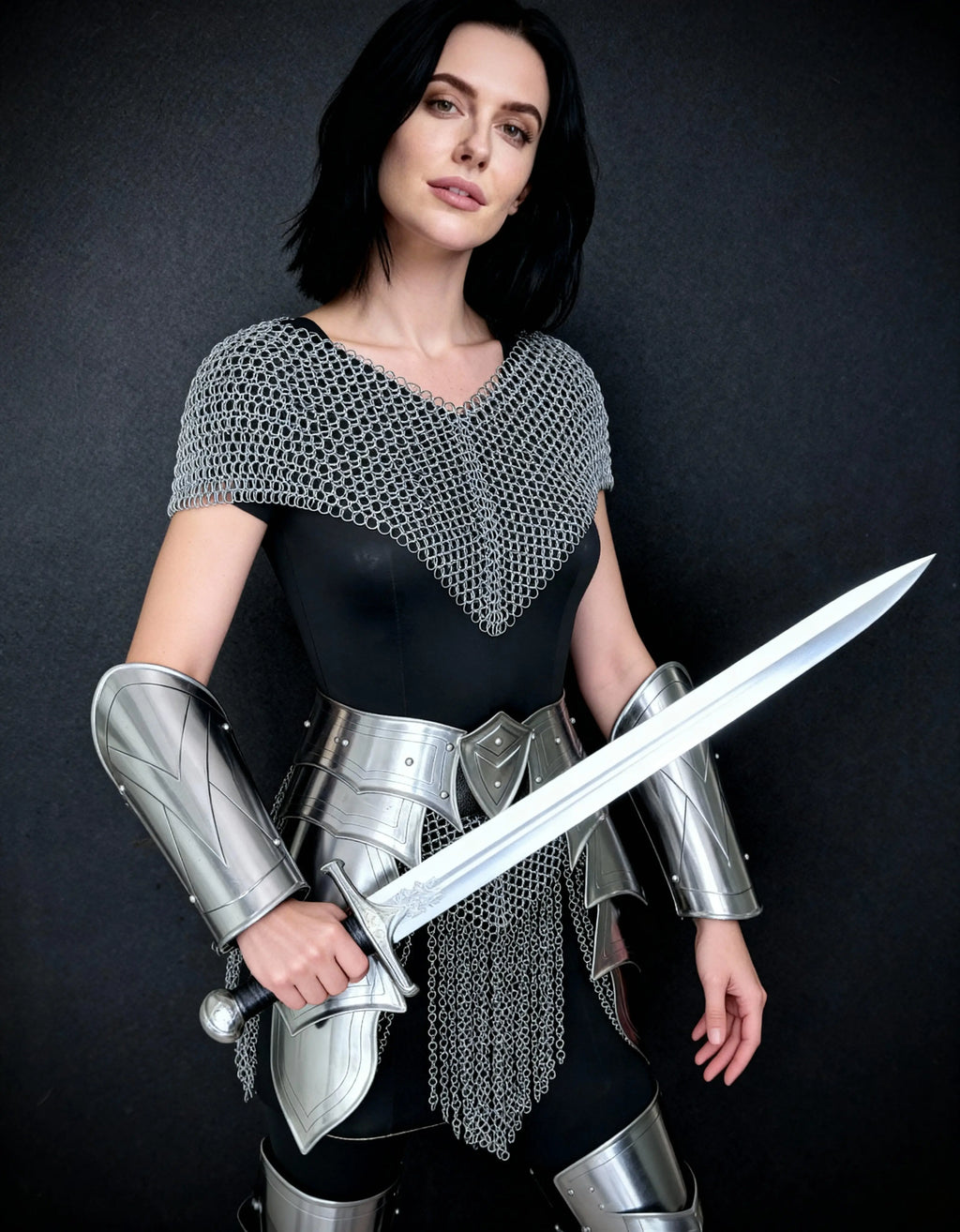 Silver Chainmail Cape Armor – Warrior Queen Edition OathboundSteel