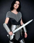 Silver Chainmail Cape Armor – Warrior Queen Edition OathboundSteel