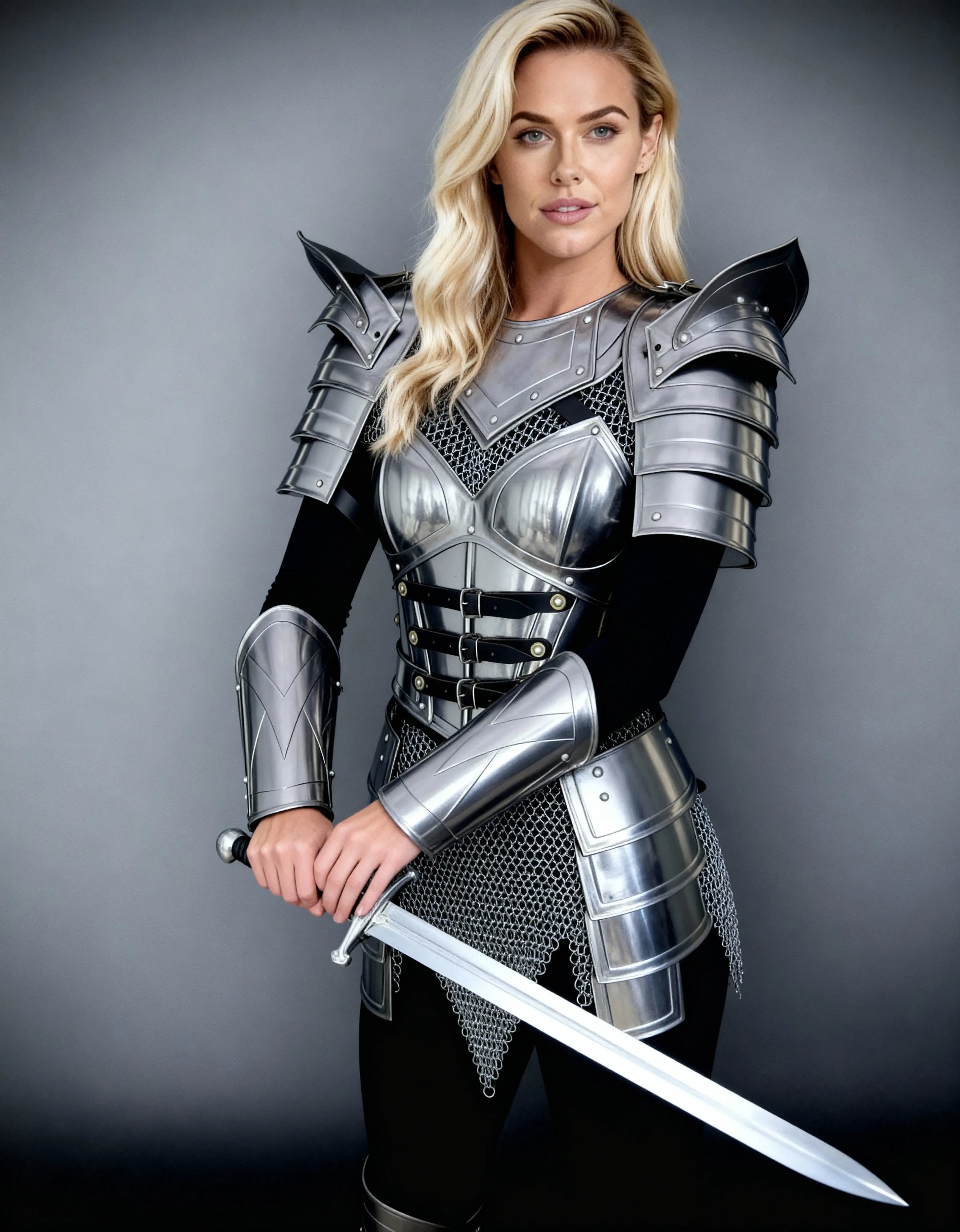 Platinum Knight Armor – Polished Steel Cosplay Suit OathboundSteel