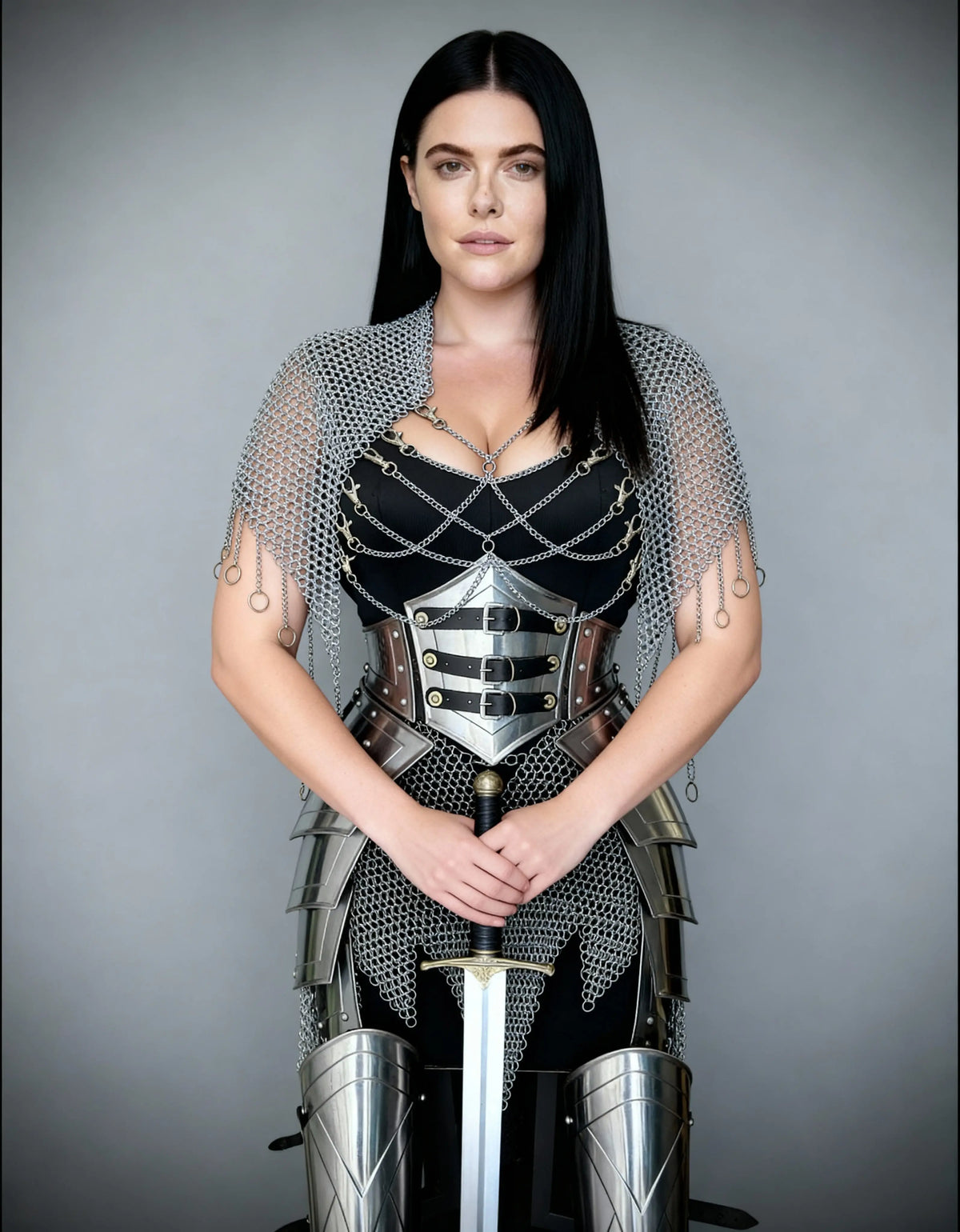 Chainmail & Corset Battle Armor – Women’s Cosplay Ensemble OathboundSteel