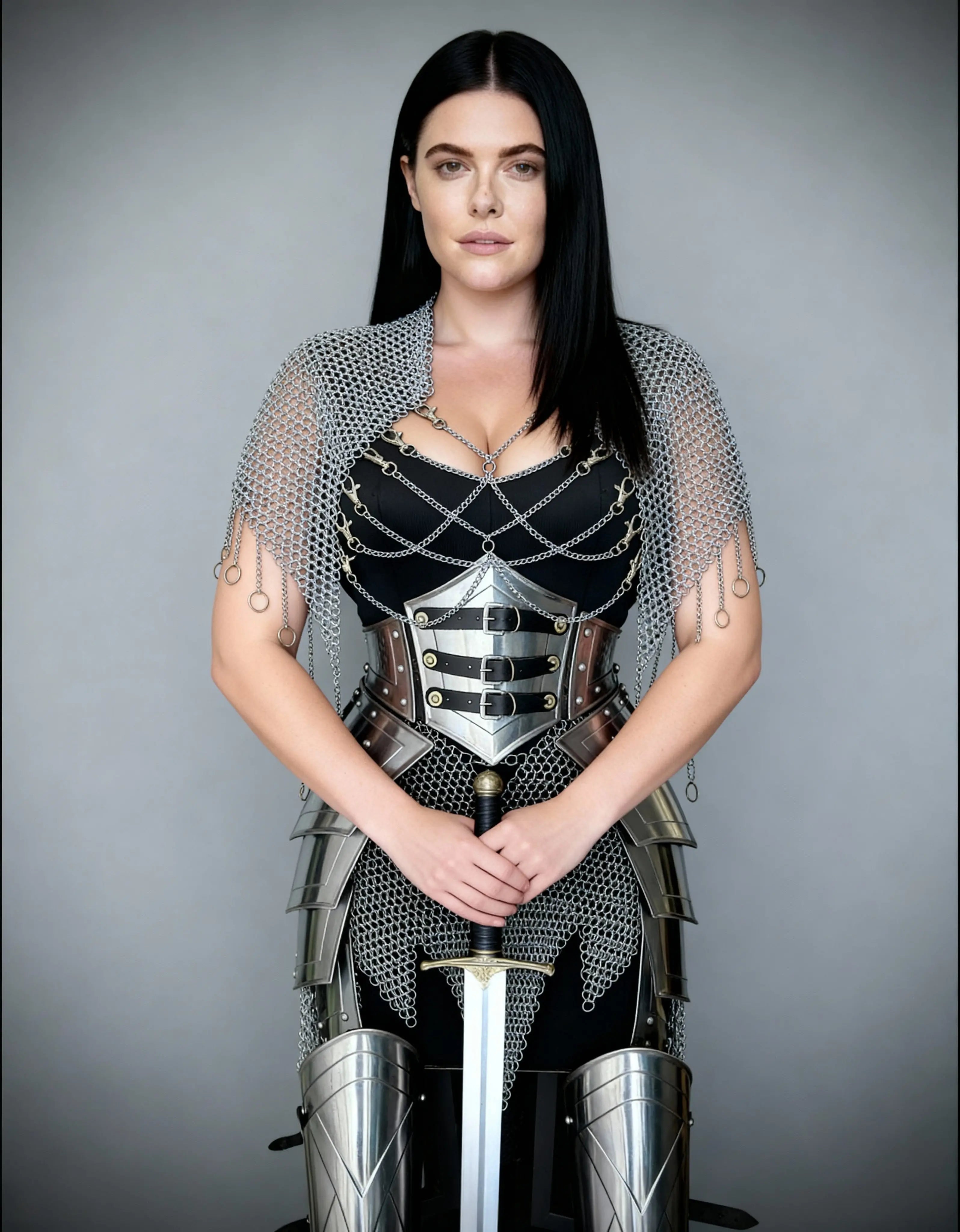 Chainmail & Corset Battle Armor – Women’s Cosplay Ensemble OathboundSteel