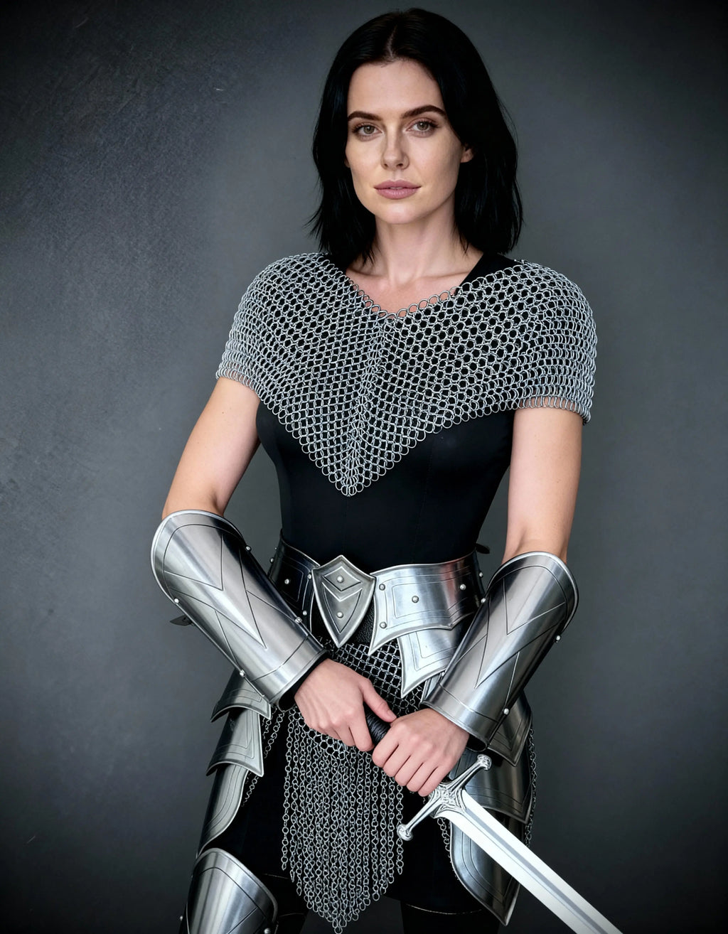 Silver Chainmail Cape Armor – Warrior Queen Edition OathboundSteel
