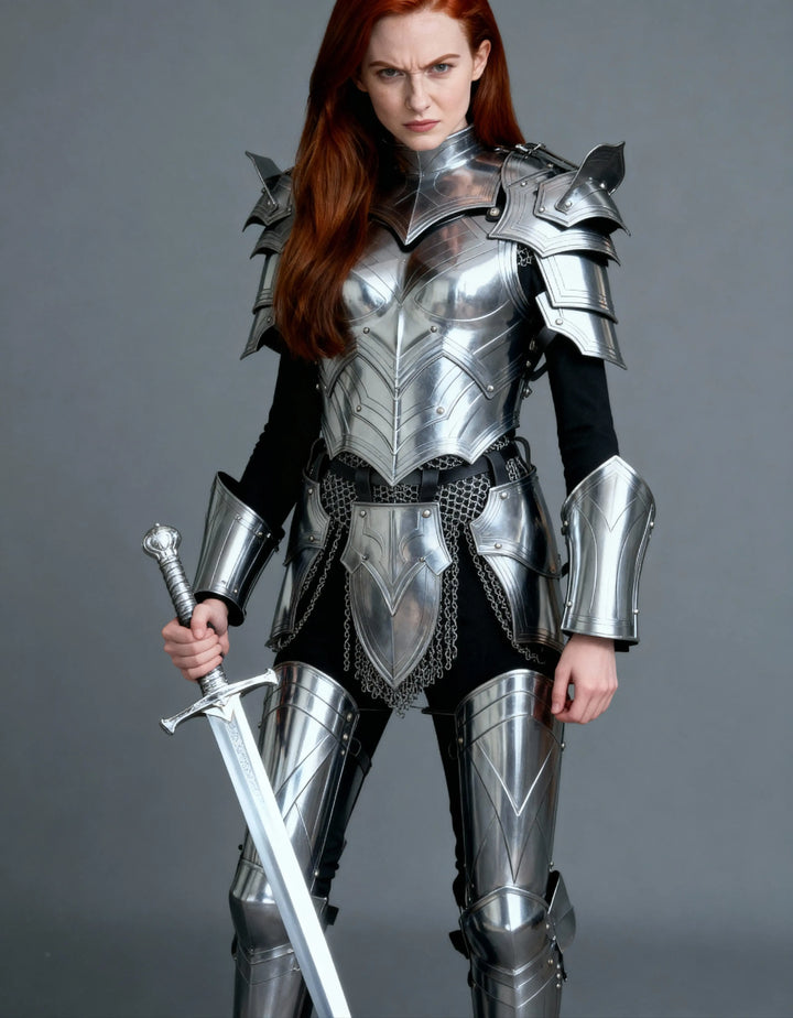 Gothic Red Knight Armor – Women’s Medieval Battle Suit OathboundSteel