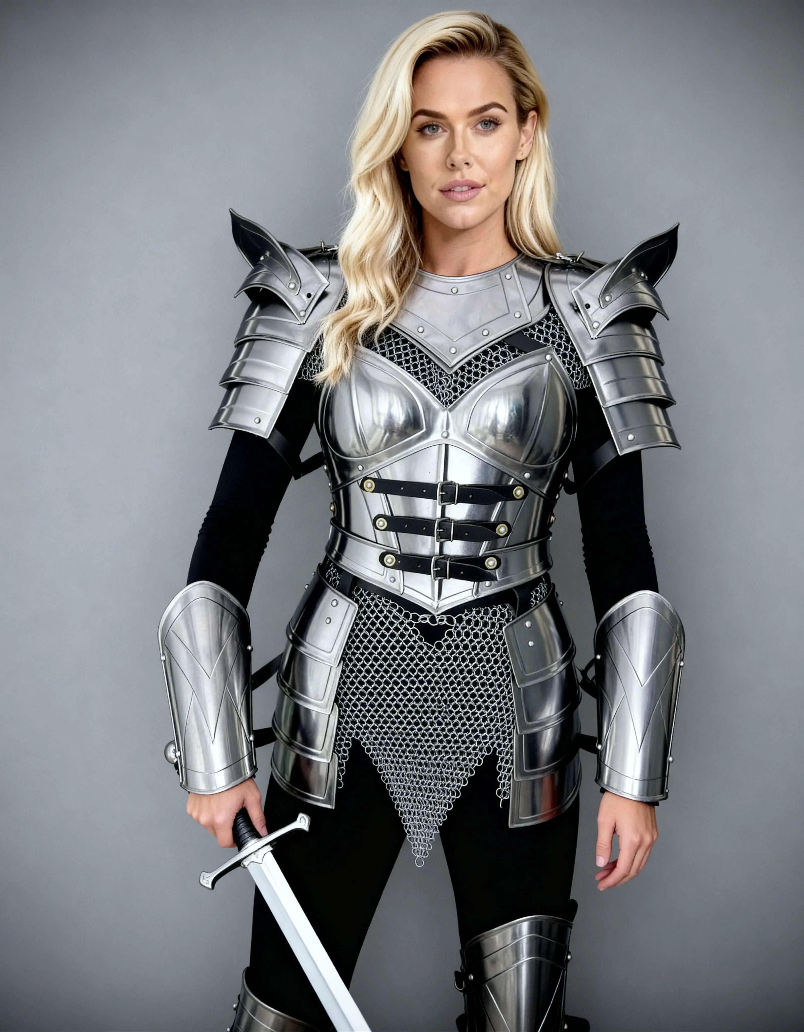 Platinum Knight Armor – Polished Steel Cosplay Suit OathboundSteel