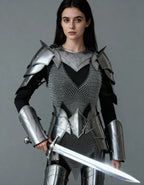 Women’s Steel Knight Armor – Full Battle Cosplay Suit OathboundSteel