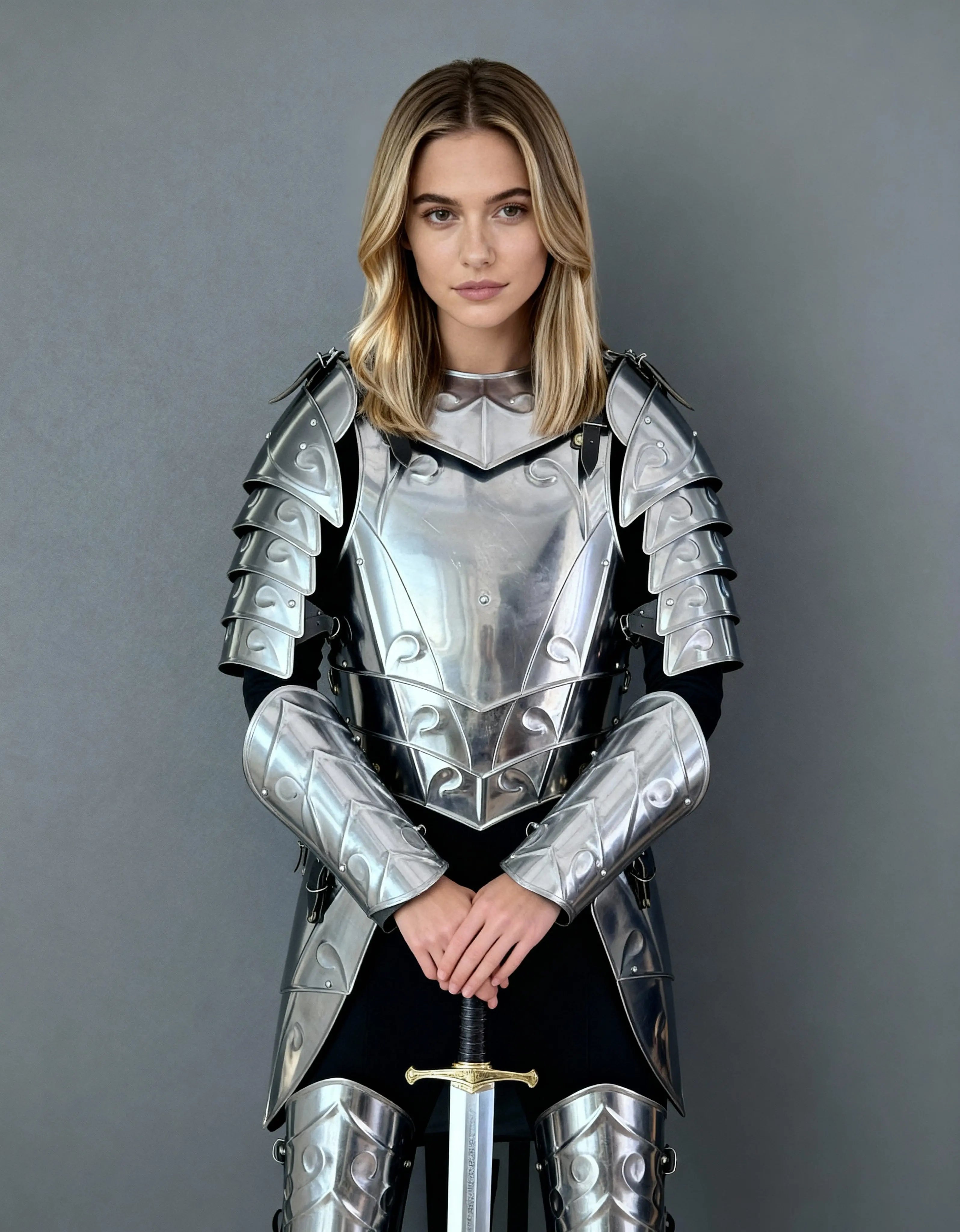 larp gear Handcrafted Steel Gorget & Pauldrons ️