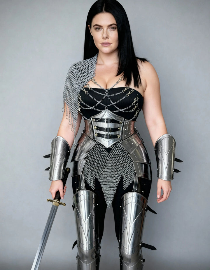 Chainmail & Corset Battle Armor – Women’s Cosplay Ensemble OathboundSteel