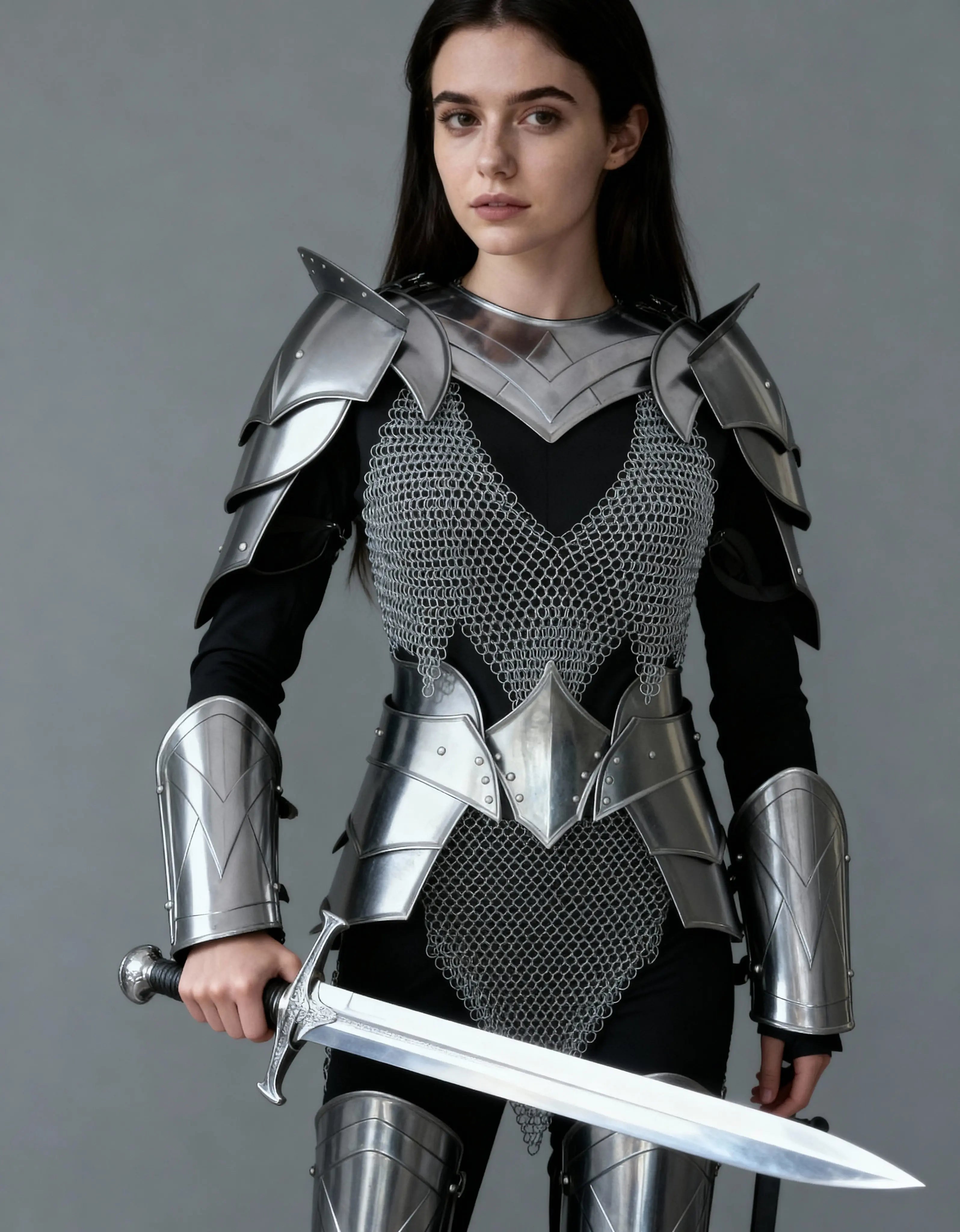Women’s Steel Knight Armor – Full Battle Cosplay Suit OathboundSteel
