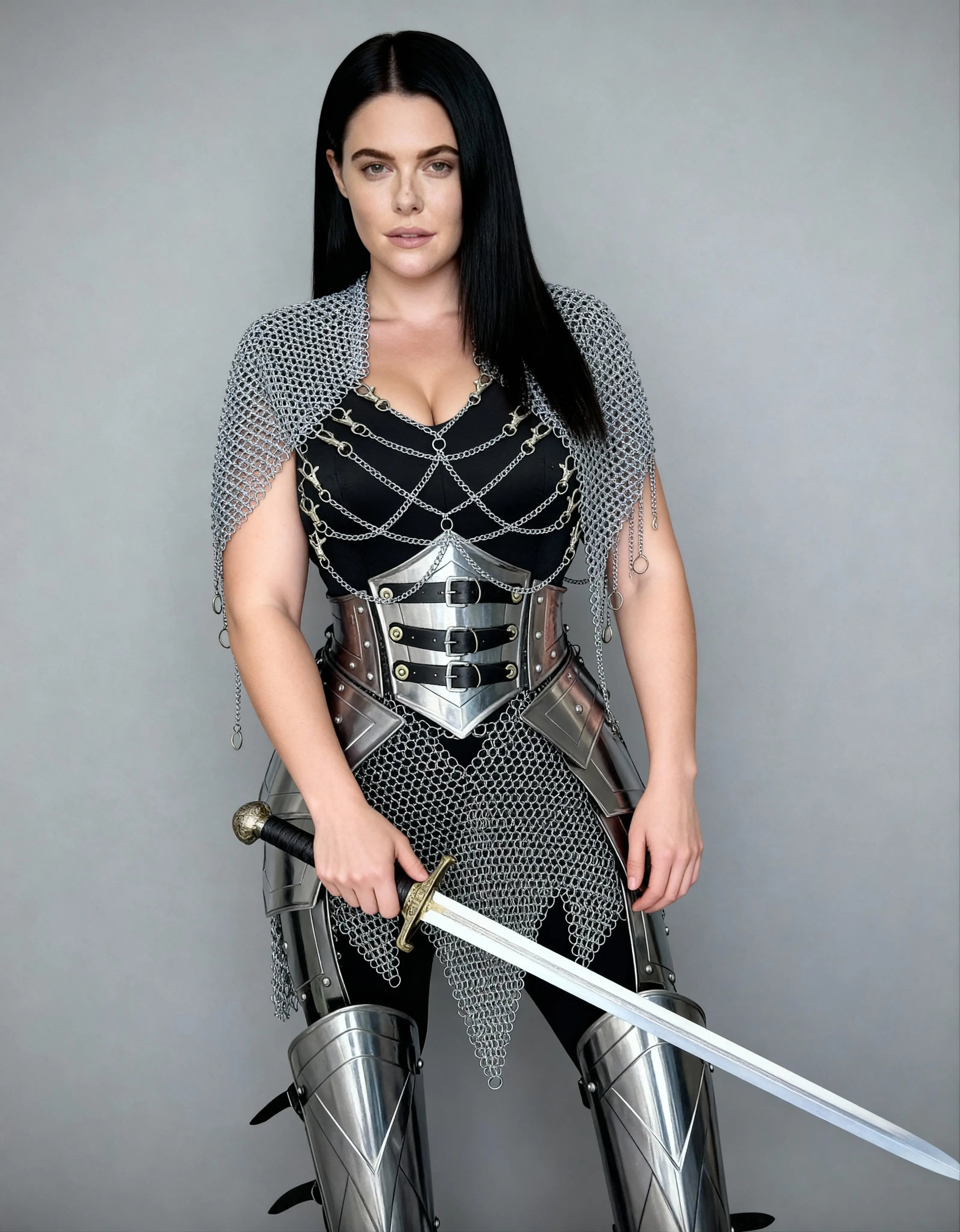 Chainmail & Corset Battle Armor – Women’s Cosplay Ensemble OathboundSteel