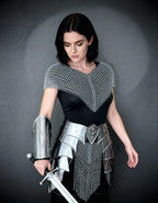 Silver Chainmail Cape Armor – Warrior Queen Edition OathboundSteel
