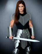 Silver Chainmail Cape Armor – Warrior Queen Edition OathboundSteel