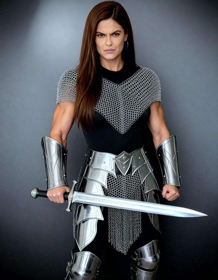 Silver Chainmail Cape Armor – Warrior Queen Edition OathboundSteel
