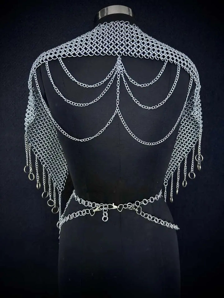 Medieval Women’s Armor Set – Steel Cuirass, Chainmail & Arm Guards for LARP Cosplay Medieval Armory