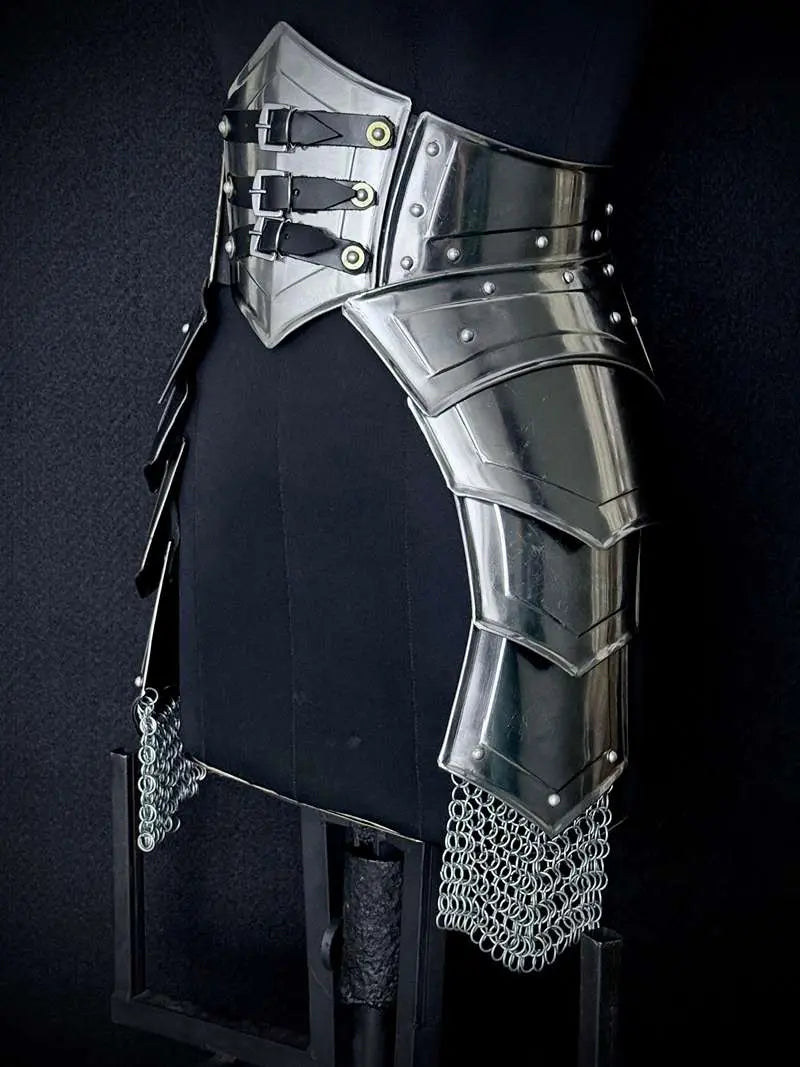 Medieval Women’s Armor Set – Steel Cuirass, Chainmail & Arm Guards for LARP Cosplay Medieval Armory