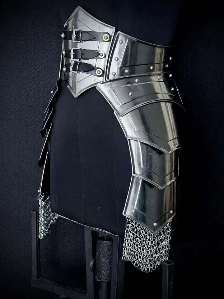 Medieval Women’s Armor Set – Steel Cuirass, Chainmail & Arm Guards for LARP Cosplay Medieval Armory