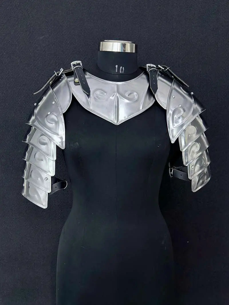 Medieval Knight Full Plate Armor Set – Engraved Steel Cuirass & Pauldrons for LARP Cosplay Medieval Armory