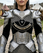 Women’s Medieval Knight Armor Set ⚔️, Steel Lady Warrior Costume 🛡️,Chainmail Skirt & Plate Armor, Fantasy Cosplay Outfit,LARP,Ready,Renaissance Festival Armor, Gothic Warrior Gift 🎁