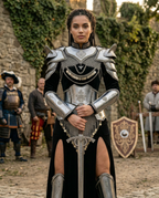 Women’s Medieval Knight Armor Set ⚔️, Steel Lady Warrior Costume 🛡️,Chainmail Skirt & Plate Armor, Fantasy Cosplay Outfit,LARP,Ready,Renaissance Festival Armor, Gothic Warrior Gift 🎁