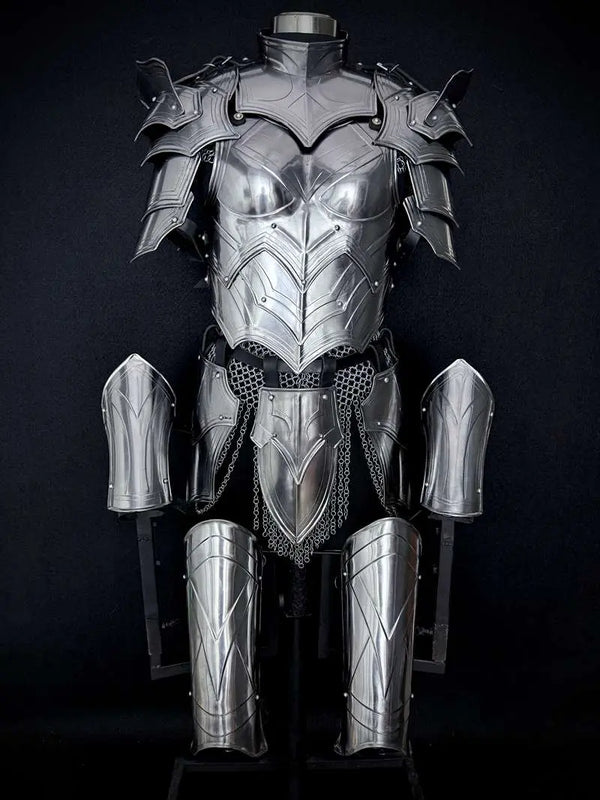 Handcrafted Women’s Medieval Knight Armor Set – Plate & Chainmail for LARP Cosplay Medieval Armory