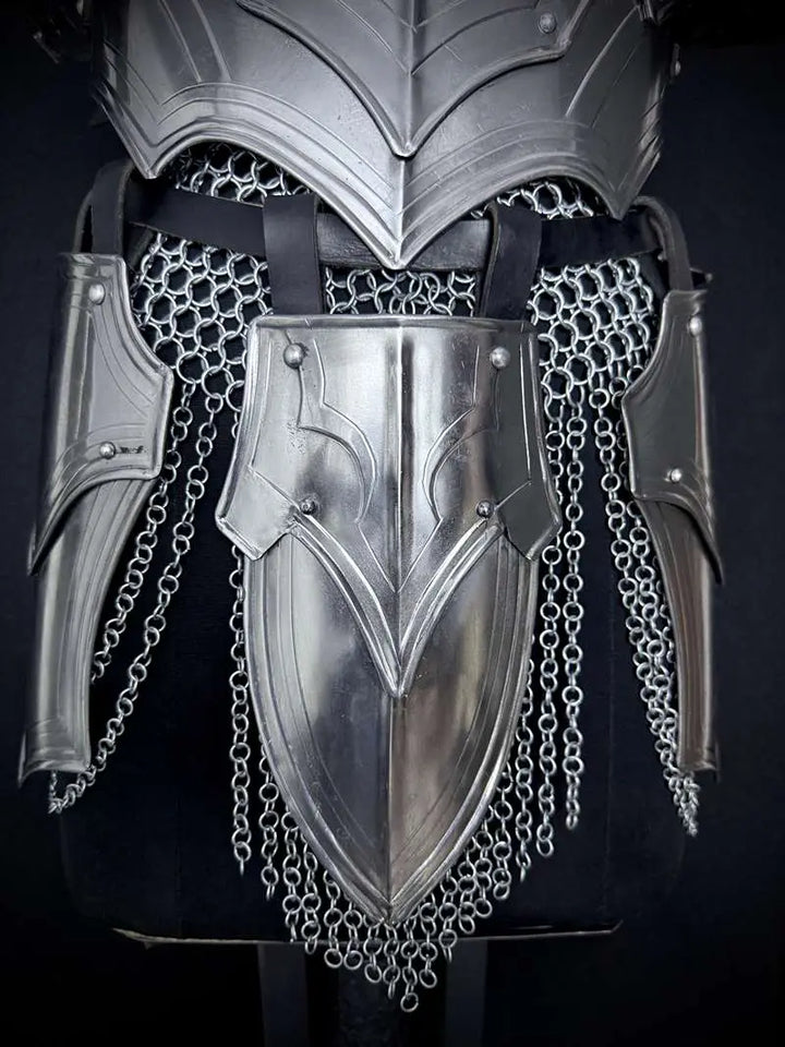 Handcrafted Women’s Medieval Knight Armor Set – Plate & Chainmail for LARP Cosplay Medieval Armory