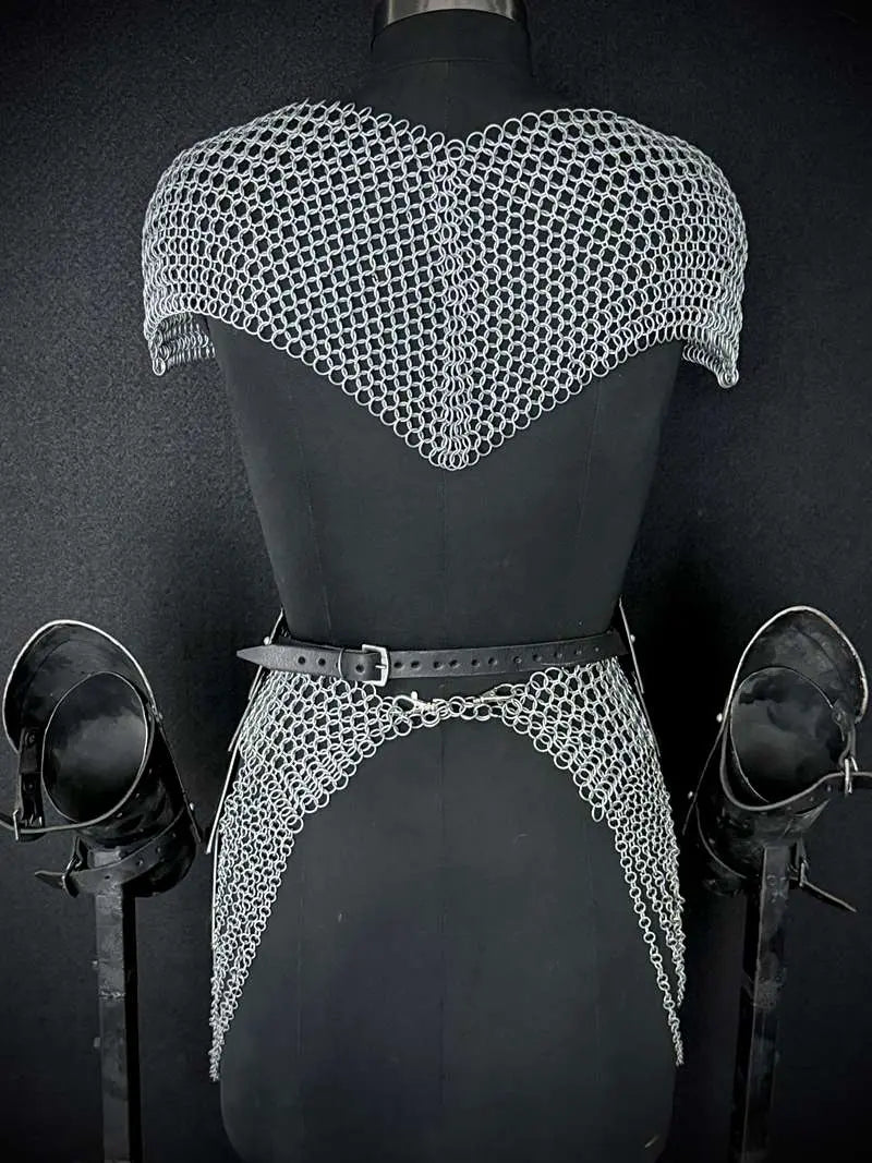 Medieval Women’s Armor Set – Steel Cuirass & Chainmail LARP Cosplay Costume Medieval Armory
