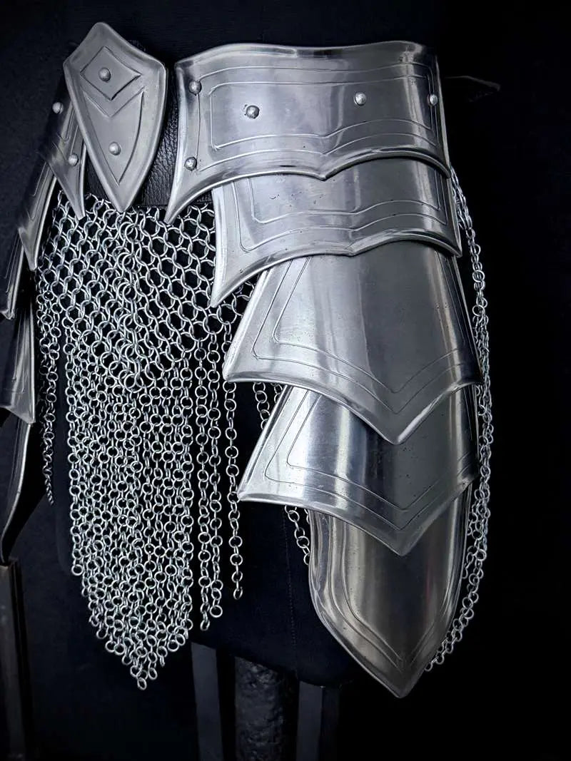 Medieval Women’s Armor Set – Steel Cuirass & Chainmail LARP Cosplay Costume Medieval Armory