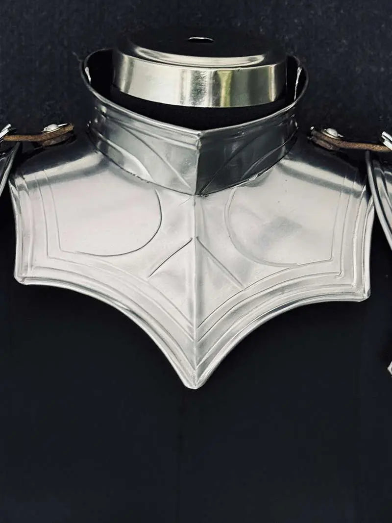 Medieval Women’s Shoulder Armor Set – Steel Gorget & Articulated Pauldrons for LARP Cosplay Medieval Armory
