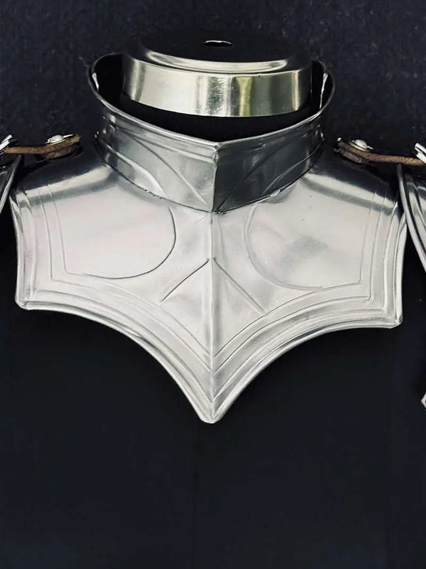 Medieval Women’s Shoulder Armor Set – Steel Gorget & Articulated Pauldrons for LARP Cosplay Medieval Armory