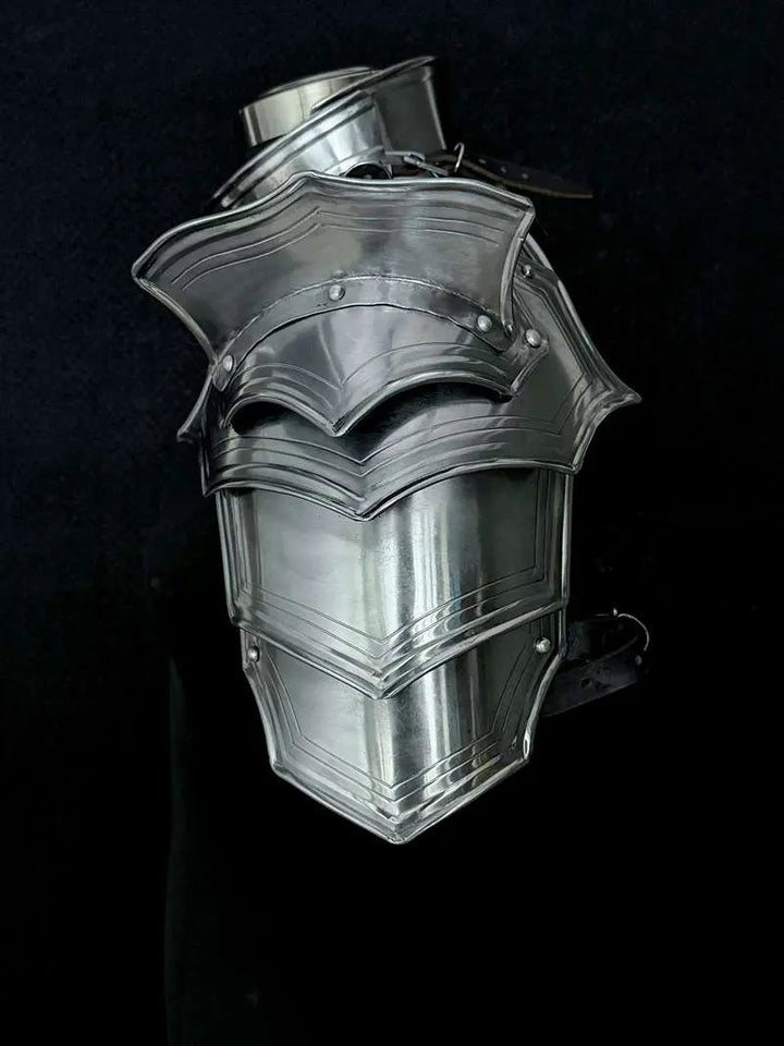 Medieval Women’s Shoulder Armor Set – Steel Gorget & Articulated Pauldrons for LARP Cosplay Medieval Armory