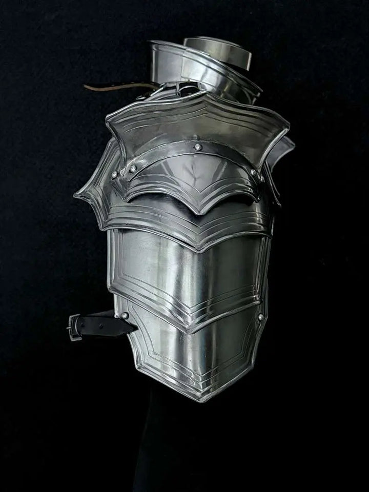 Medieval Women’s Shoulder Armor Set – Steel Gorget & Articulated Pauldrons for LARP Cosplay Medieval Armory
