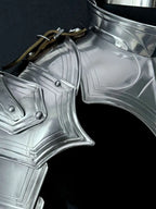 Medieval Women’s Shoulder Armor Set – Steel Gorget & Articulated Pauldrons for LARP Cosplay Medieval Armory