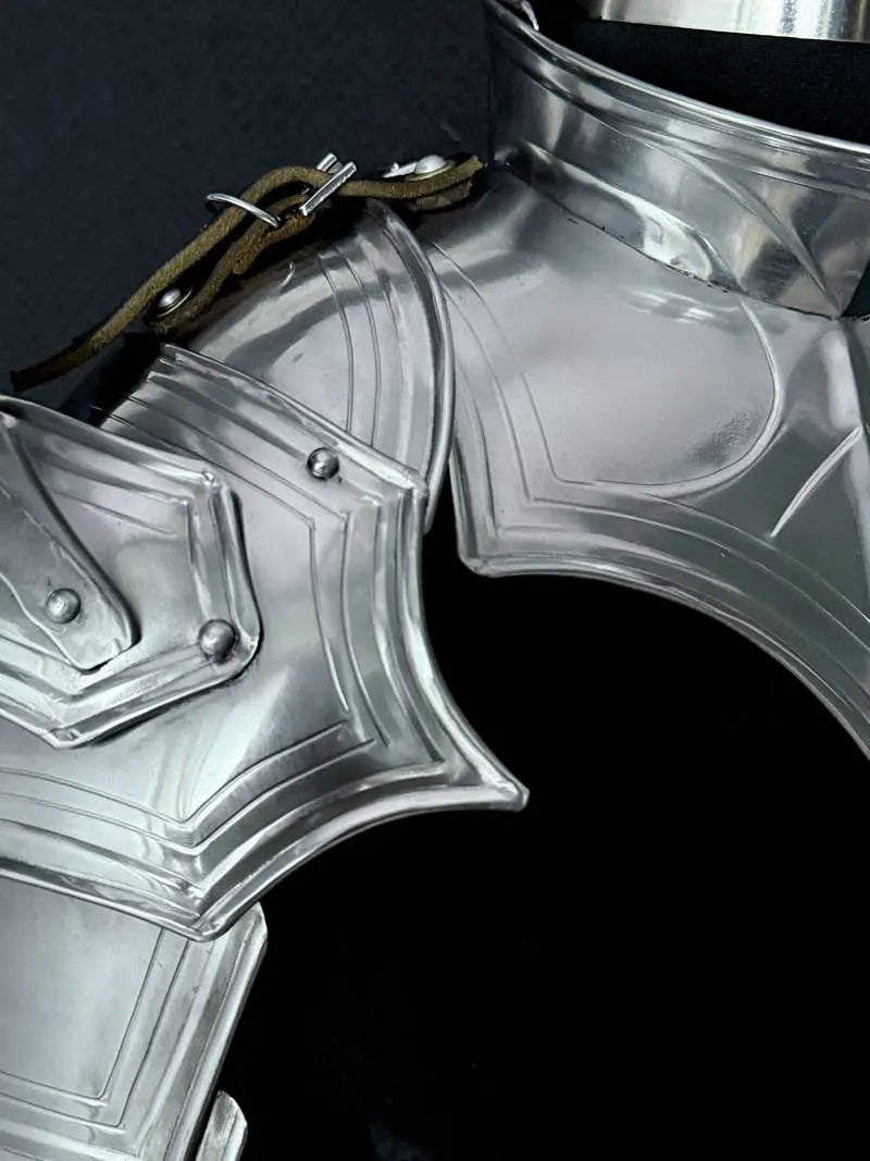 Medieval Women’s Shoulder Armor Set – Steel Gorget & Articulated Pauldrons for LARP Cosplay Medieval Armory
