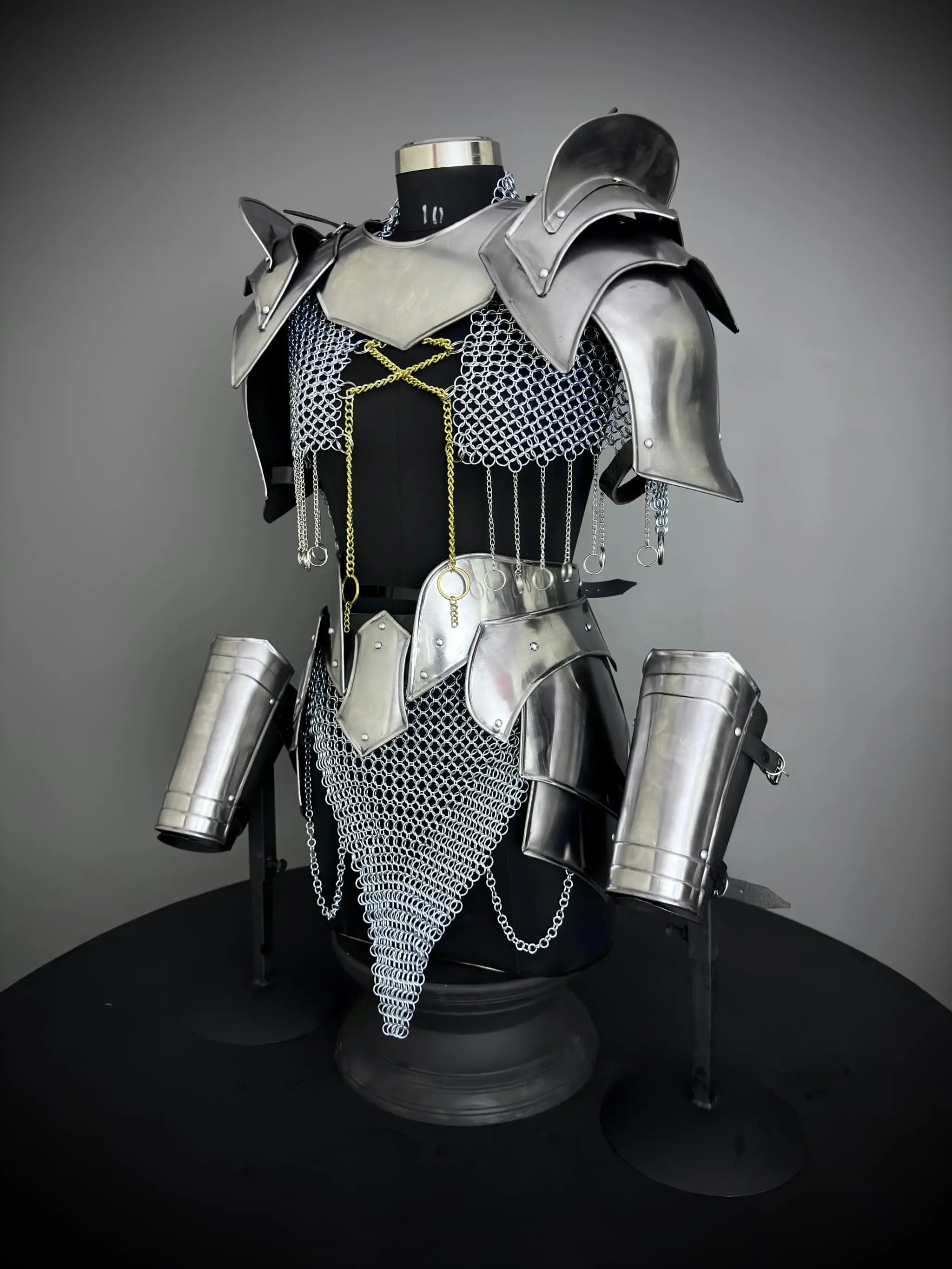 Elite Medieval Armor Set for Women – Hand-Forged Chainmail & Steel Cuirass | LARP, Fantasy & SCA Combat-Ready Costume ISH Collection