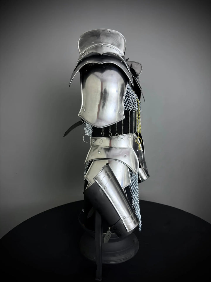Elite Medieval Armor Set for Women – Hand-Forged Chainmail & Steel Cuirass | LARP, Fantasy & SCA Combat-Ready Costume ISH Collection