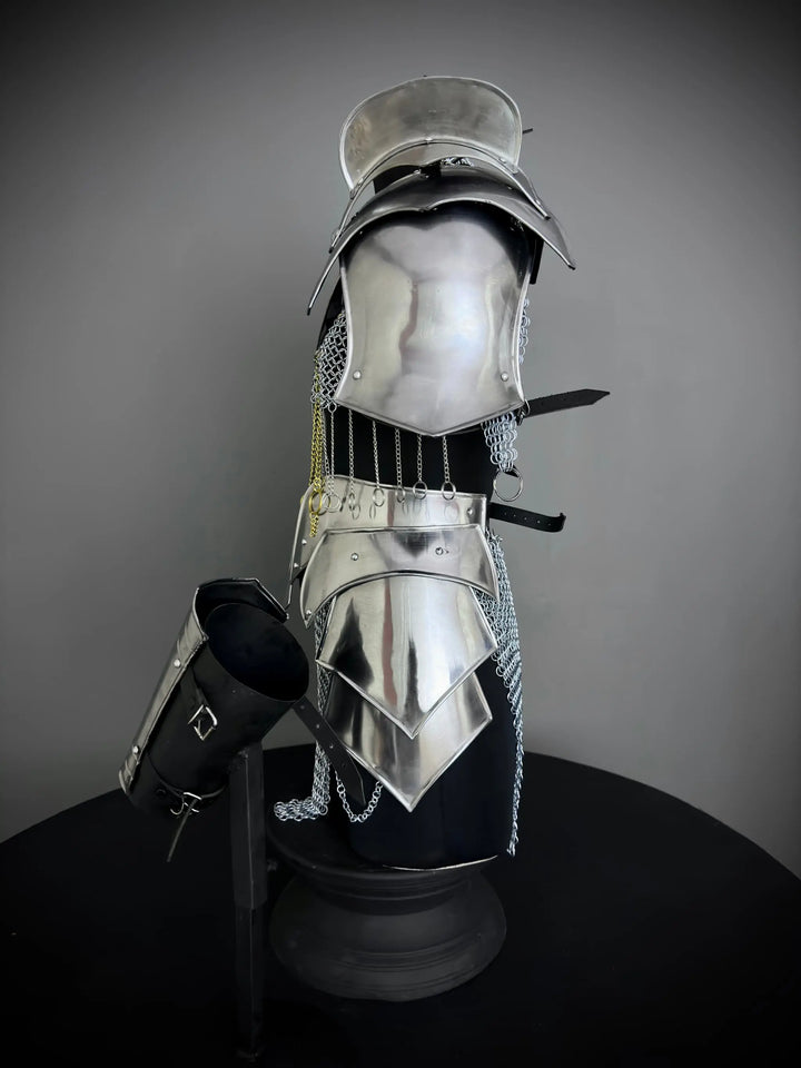 Elite Medieval Armor Set for Women – Hand-Forged Chainmail & Steel Cuirass | LARP, Fantasy & SCA Combat-Ready Costume ISH Collection
